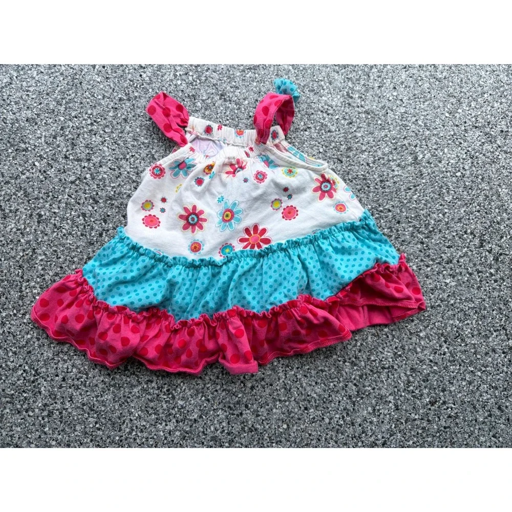 Disney Store Minnie Mouse Baby Girl Ruffle Bodysuit Pink Turquoise 9-12M
